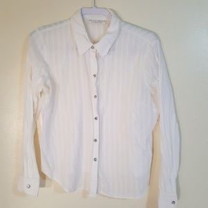 White rhinestone button top